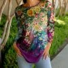 Lily | Purple & Yellow Floral Long-Sleeve Tunic - Women