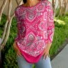 Lily | Pink & Turquoise Arabesque Long-Sleeve Tunic - Women