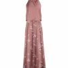 Lily | Dusty Pink & White Floral Dot Sleeveless Blouson Maxi Dress - Women