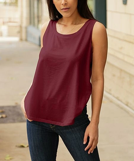 Lily | Red Round Neck Tank - Plus 1 Lily | Red Round Neck Tank - Plus