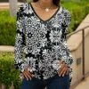 Lily | Black & White Mandala V-Neck Tunic - Women