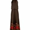 Lily | Brown & Red Floral Sleeveless Maxi Dress - Women