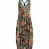 Lily | Teal & Beige Floral Harem Jumpsuit - Women