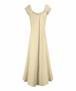 Lily | Cream Solid Short-Sleeve Maxi Dress - Plus