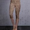 Lily | Taupe & Black Leopard Capri Leggings - Women