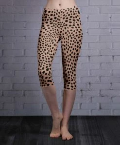 Lily | Taupe & Black Leopard Capri Leggings - Women