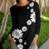 Lily | Black & White Floral Long-Sleeve Tunic - Women