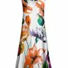 Lily | Orange & Green Floral Sleeveless Swing Dress - Women