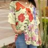 Lily | Yellow Floral Multicolor Layered-Sleeve Tunic - Plus