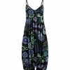 Lily | Black & Mint Paisley Spaghetti Strap Harem Jumpsuit - Women