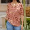 Lily | Taupe Leopard Cutout Tie-Sleeve Tunic - Plus