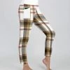 Lily | Brown & White Plaid Pocket Leggings - Women