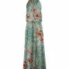 Lily | Teal & Orange Floral Blouson Maxi Dress - Plus