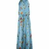 Lily | Aqua & Green Floral Sleeveless Blouson Maxi Dress - Women