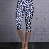 Lily | White & Navy Drops Capri Leggings - Women