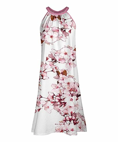 Lily | Pink & White Floral Sleeveless Dress - Women 1 Lily | Pink & White Floral Sleeveless Dress - Women