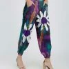 Lily | Purple & Teal Floral Brushstroke Pocket Joggers - Women