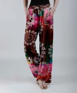 Lily | Red & Pink Floral Pocket Palazzo Pants - Women