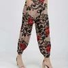 Lily | Black & Mocha Floral Pocket Joggers - Plus