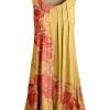 Lily | Yellow & Coral Floral Pleated Sleeveless Tunic - Women