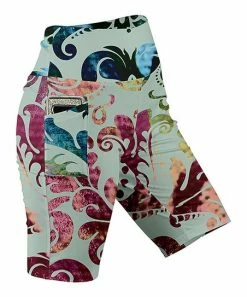 Lily | Teal & Purple Multicolor Paisley Bike Shorts - Women