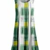Lily | Green & Yellow Faded Plaid Pleated Sleeveless Tunic - Women