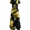 Lily | Black & Yellow Floral Handkerchief Dress - Women