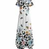 Lily | White Butterfly Floral Handkerchief Dress - Plus