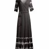 Lily | Gray & Silver Tie-Dye Belted Surplice Maxi Dress - Women