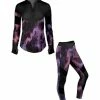 Lily | Purple & Black Tie-Dye Pullover & Leggings - Women