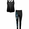 Lily | Black & Blue Sea Turtle Racerback Tank & Leggings - Women