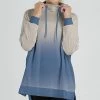 Lily | Cream & Blue Ombré Cowl Neck Sweatshirt - Women