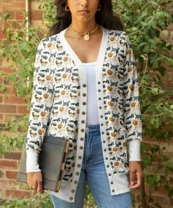 Lily | Gray & Orange Cat Button Cardigan - Women & Plus