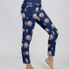 Lily | Navy & Orange Daisy Pocket Leggings - Plus