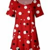 Lily | Red & White Polka Dot Scoop Neck Tunic - Women & Plus