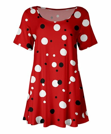 Lily | Red & White Polka Dot Scoop Neck Tunic - Women & Plus 1 Lily | Red & White Polka Dot Scoop Neck Tunic - Women & Plus