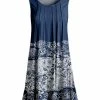 Lily | Blue & White Floral Pleated Sleeveless Tunic - Women