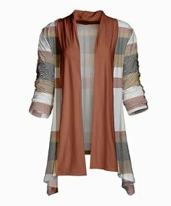 Lily | Taupe & Brown Stripe Cardigan - Women