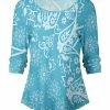 Lily | Blue & Aqua Floral Long-Sleeve Tee - Women