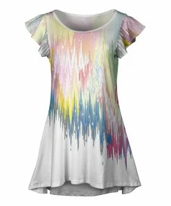 Lily | White & Pink Multicolor Abstract Short-Sleeve Tunic - Women