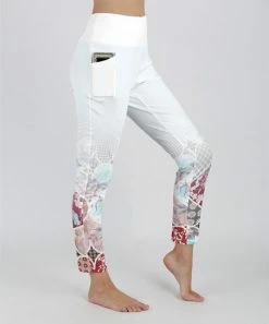 Lily | White & Taupe Patchwork Ombré Pocket Leggings - Women