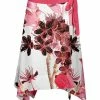 Lily | Pink & Black Floral Handkerchief Skirt - Women