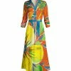 Lily | Orange & Yellow Floral Tie-Waist Shirt Dress - Women