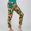 Lily | Brown & Turquoise Abstract Pocket High-Waist Leggings - Women