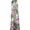 Lily | Olive & Purple Floral Gathered Blouson Maxi Dress - Plus