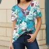 Lily | Turquoise & Purple Cat V-Neck Tunic - Women
