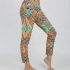 Lily | Red & Turquoise Abstract Pocket Leggings - Women