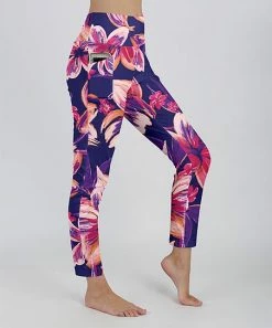 Lily | Purple & Pink Floral Pocket Leggings - Women