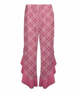 Lily | Pink & Rose Plaid Ruffle-Trim Pants - Women
