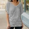 Lily | Gray & White Speckle Dolman Tunic - Women